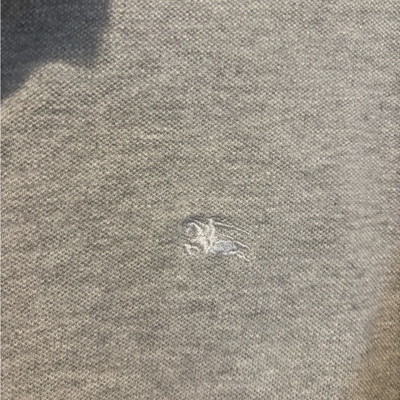 Burberry Gray Fitted Polo Shirt with Buttoned Front - EUC - Picture 3 of 9